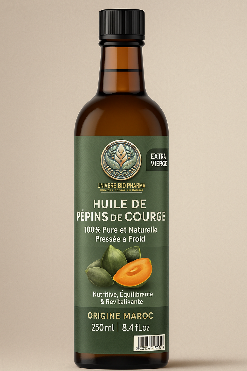 Huile de pépins de courge 250 ml artisanale – Santé prostate & vitalité