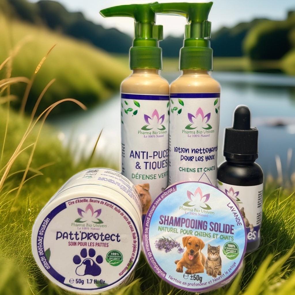 Offre Imbattable : 4 Produits Essentiels + 1 Shampoing Solide OFFERT pour Seulement 300 Dhs ! 🐶🐱 - Maroc Bio Pharma