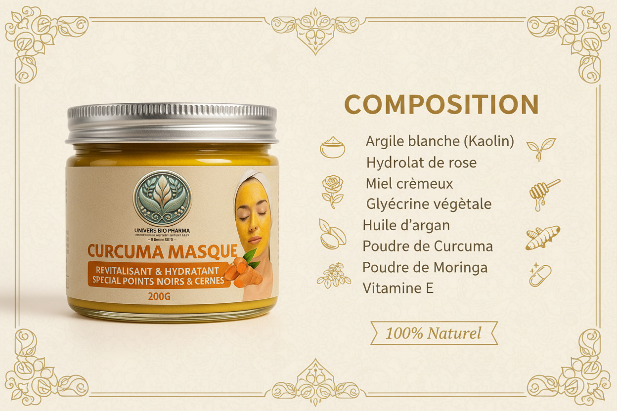 Composition du masque au curcuma