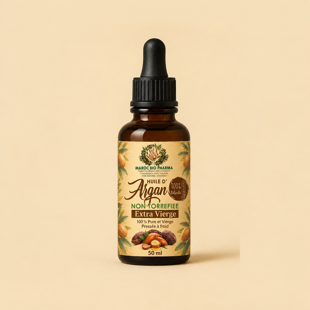 Flacon d’huile d’argan 50 ml avec la nouvelle étiquette