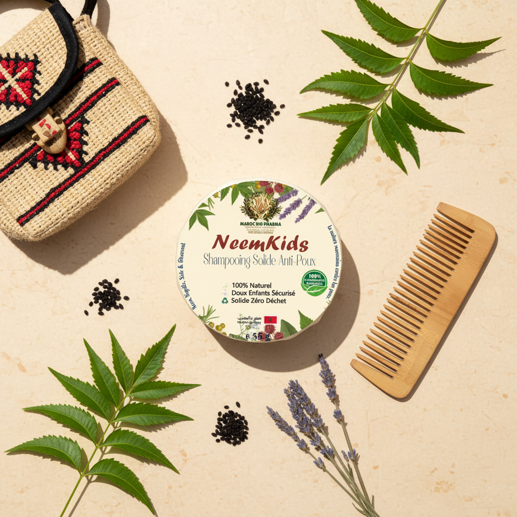 NeemKids - Flat lay peigne et école