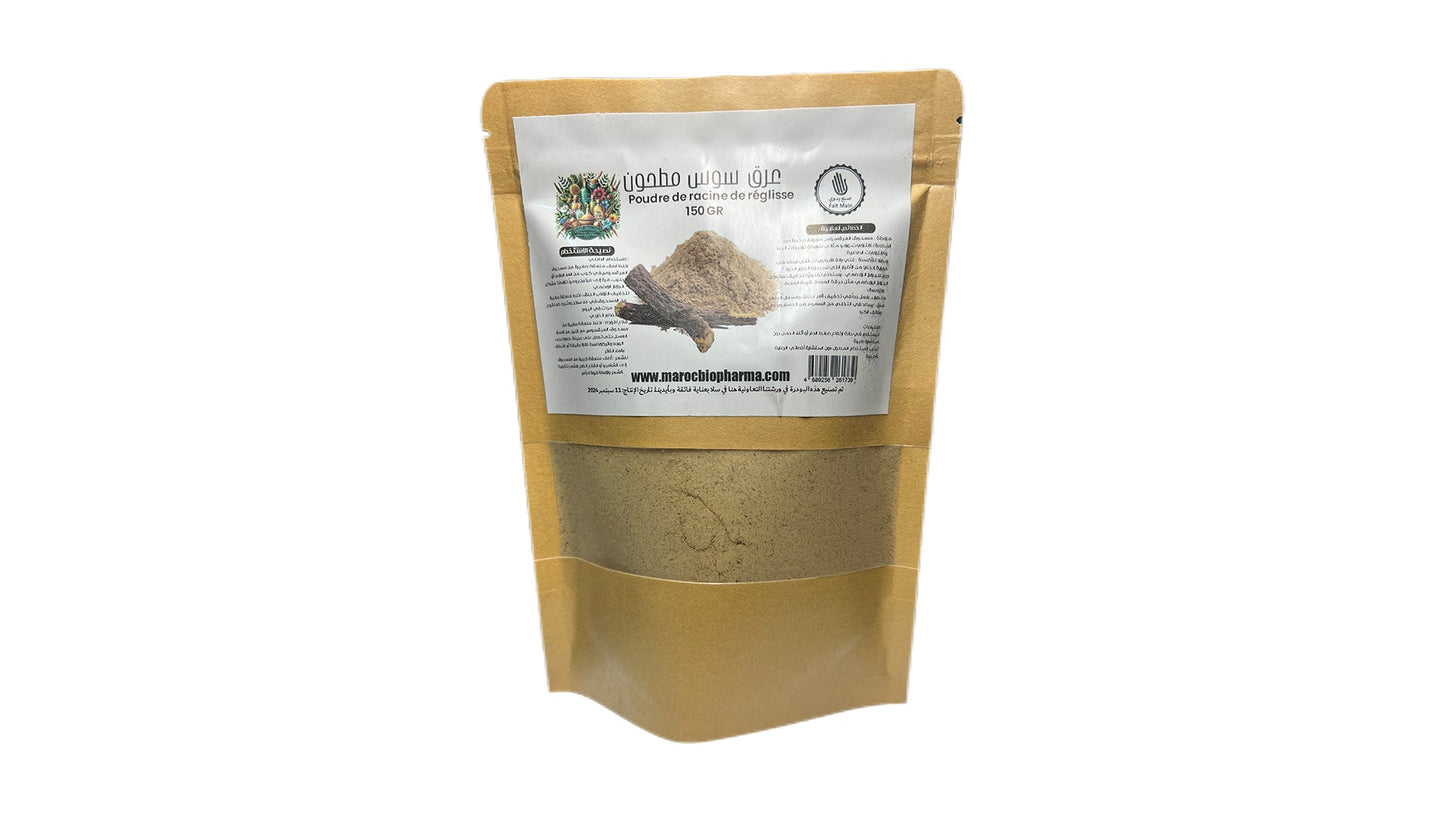 Poudre de racine de réglisse - عرق سوس مطحون 150 g - Maroc Bio Pharma