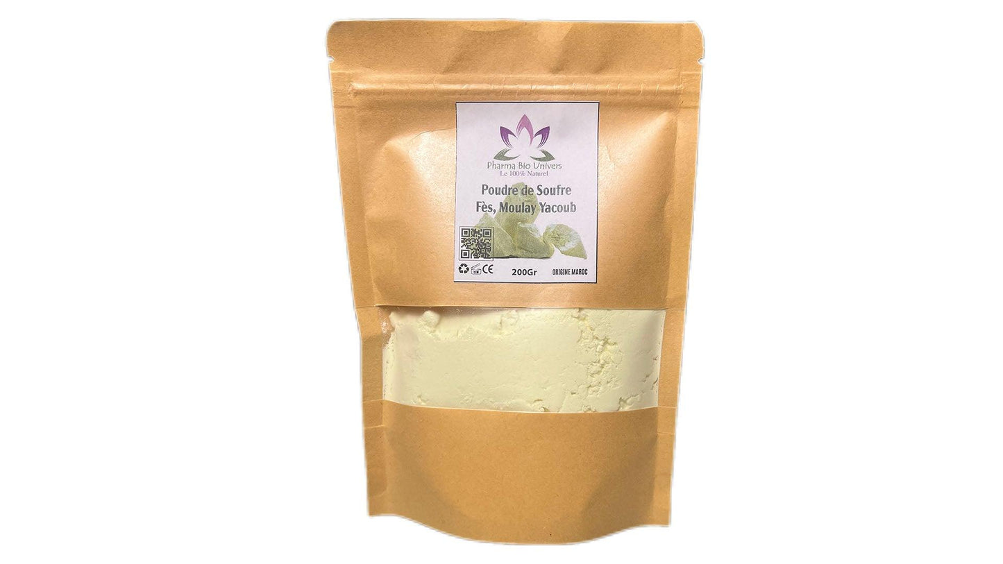Soufre en Poudre de Fès, Moulay Yacoub - 200g - Maroc Bio Pharma