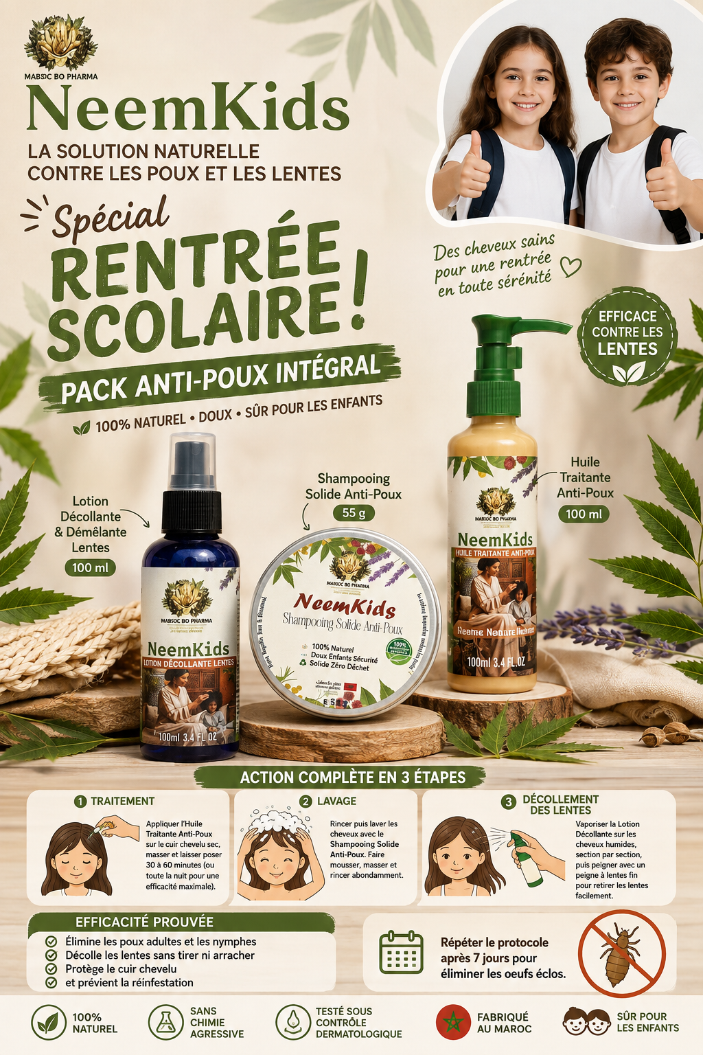 NeemKids - Pack Anti-Poux Intégral