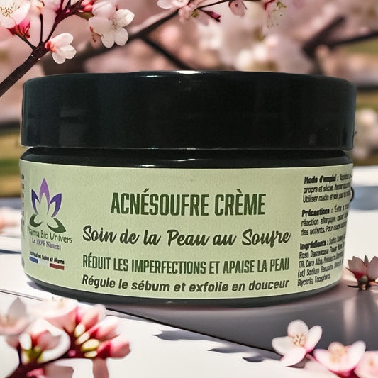 Crème Naturelle بالكبريت لعلاج حب الشباب والعيوب الجلدية - Pharma Bio Univers Paris - Maroc Bio Pharma