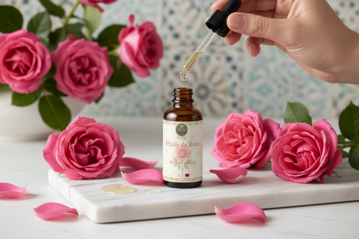 زيت الورد المعصور على البارد