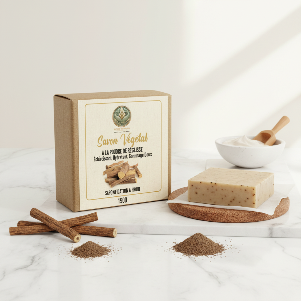 صابون مسحوق عرق السوس - مبيض ومرطب وتقشير لطيف