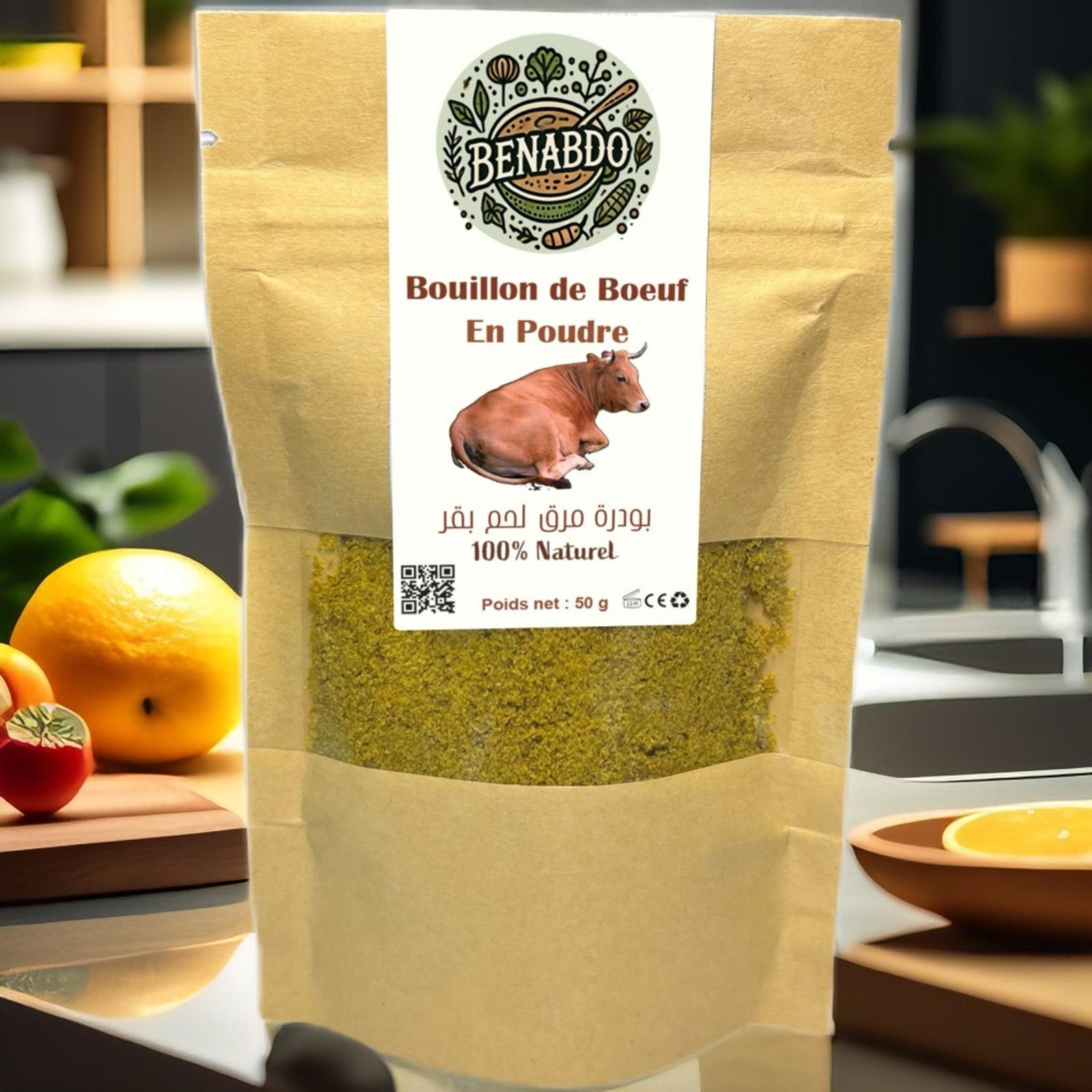 Bouillon de Bœuf en Poudre - 100% Naturel, Fait Main - Maroc Bio Pharma