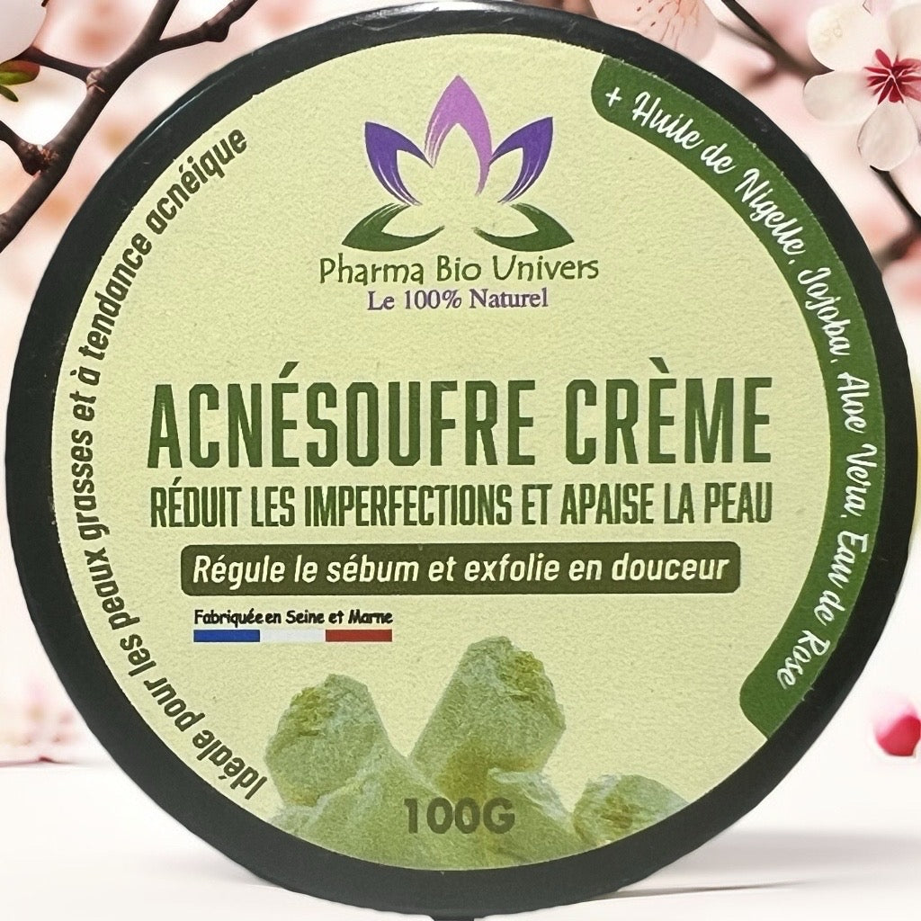 Crème Naturelle بالكبريت لعلاج حب الشباب والعيوب الجلدية - Pharma Bio Univers Paris - Maroc Bio Pharma