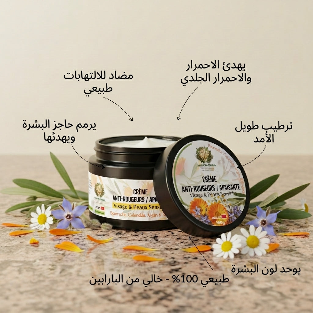 Crème Apaisante Anti-Rosacée — Calendula, Bourrache & Réglisse