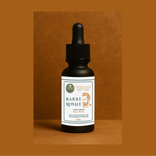 Barbe Royale - Huile à Barbe Nouvelle Formule Améliorée | زيت اللحية المغربي - ترطيب وتغذية بعمق مع عطر المسك الأبيض - Maroc Bio Pharma