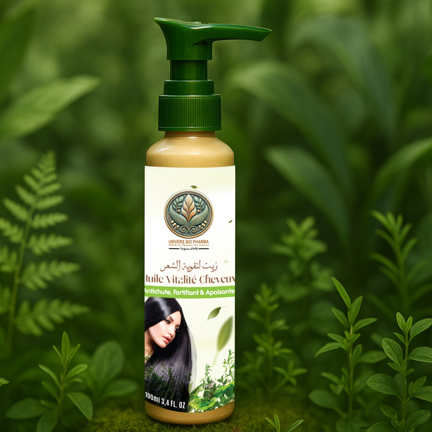 Huile Vitalité Cheveur bio - Soin capillaire naturel fortifiant 100ml - Maroc Bio Pharma - Huile pour cheveux aux plantes
