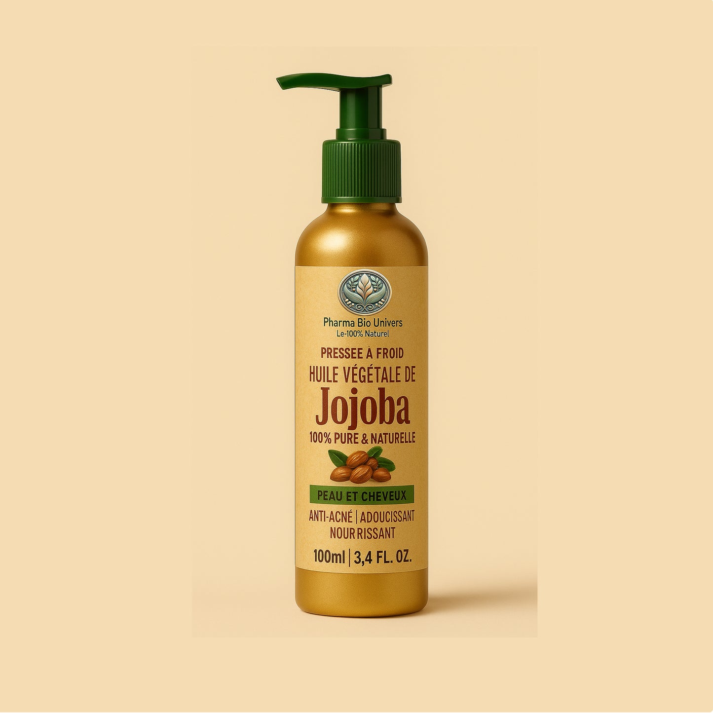 Huile de jojoba bio 100 ml – Hydratante et équilibrante pour peau et cheveux