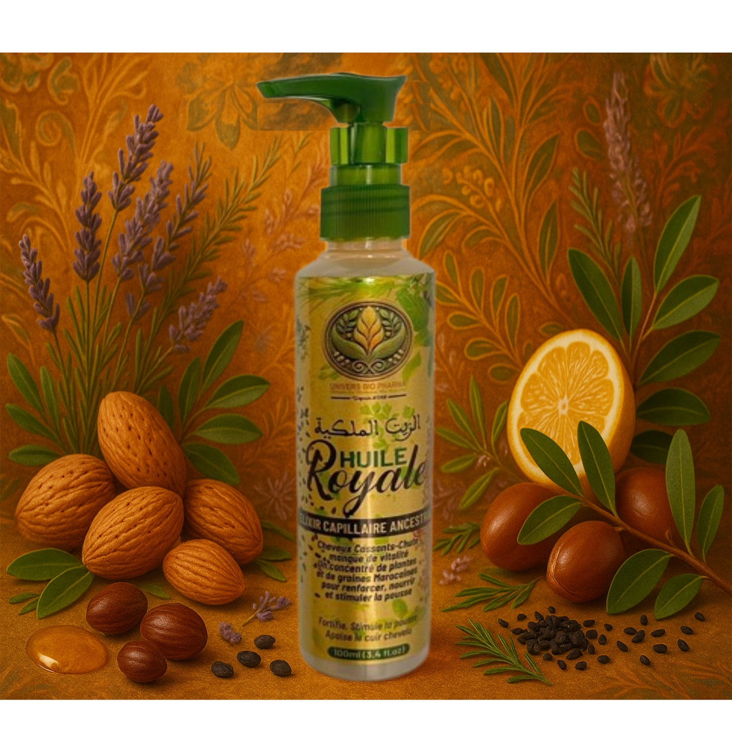 Huile capillaire artisanale anti-chute fabriquée par une coopérative de femmes du Moyen Atlas avec romarin, fenugrec, nigelle et huiles végétales naturelles 2