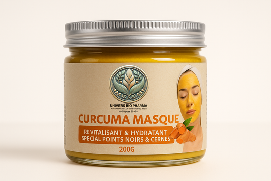 خاص للرؤوس السوداء والهالات السوداء Masque Curcuma - Revitalisant, Hydratant - Points Noirs, Cernes - Pharma Bio Maroc