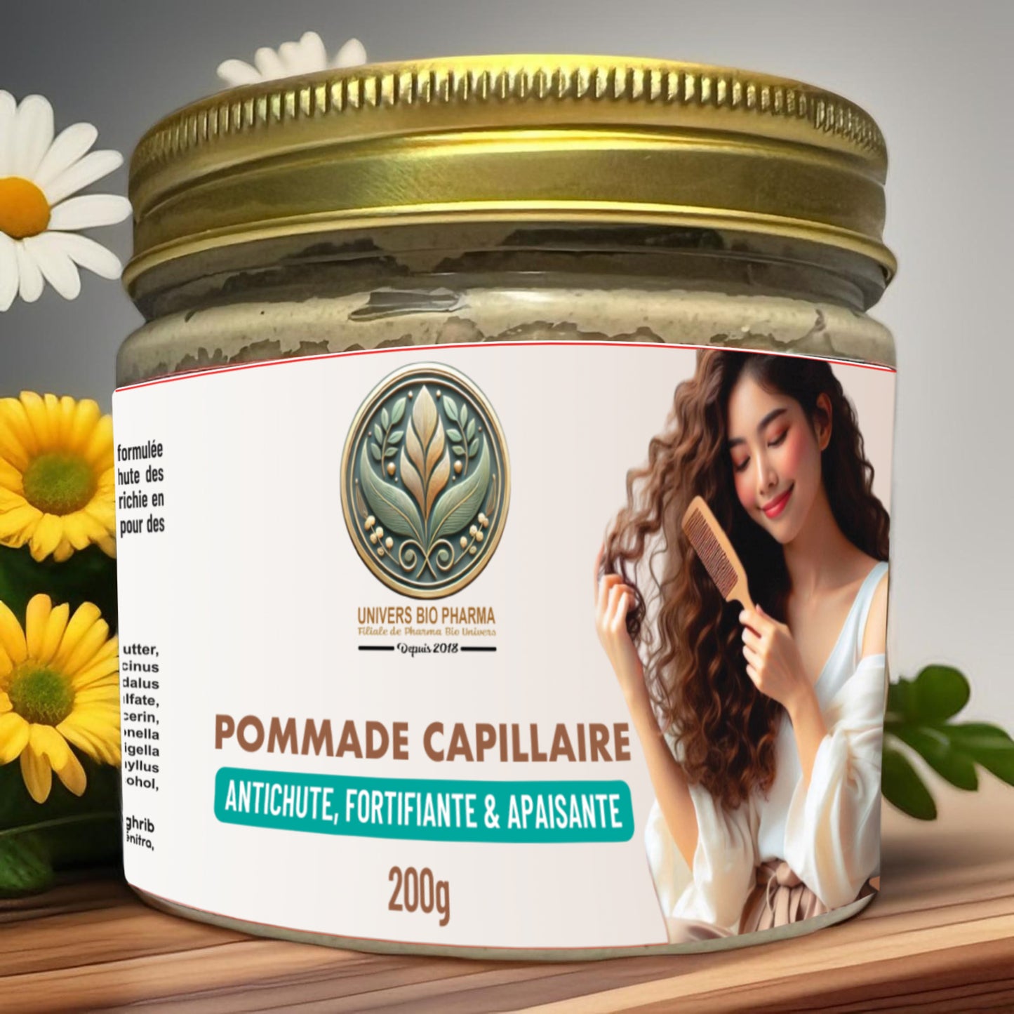 Soin capillaire naturel en pot – Pommade nourrissante pour fortifier et stimuler la pousse des cheveux