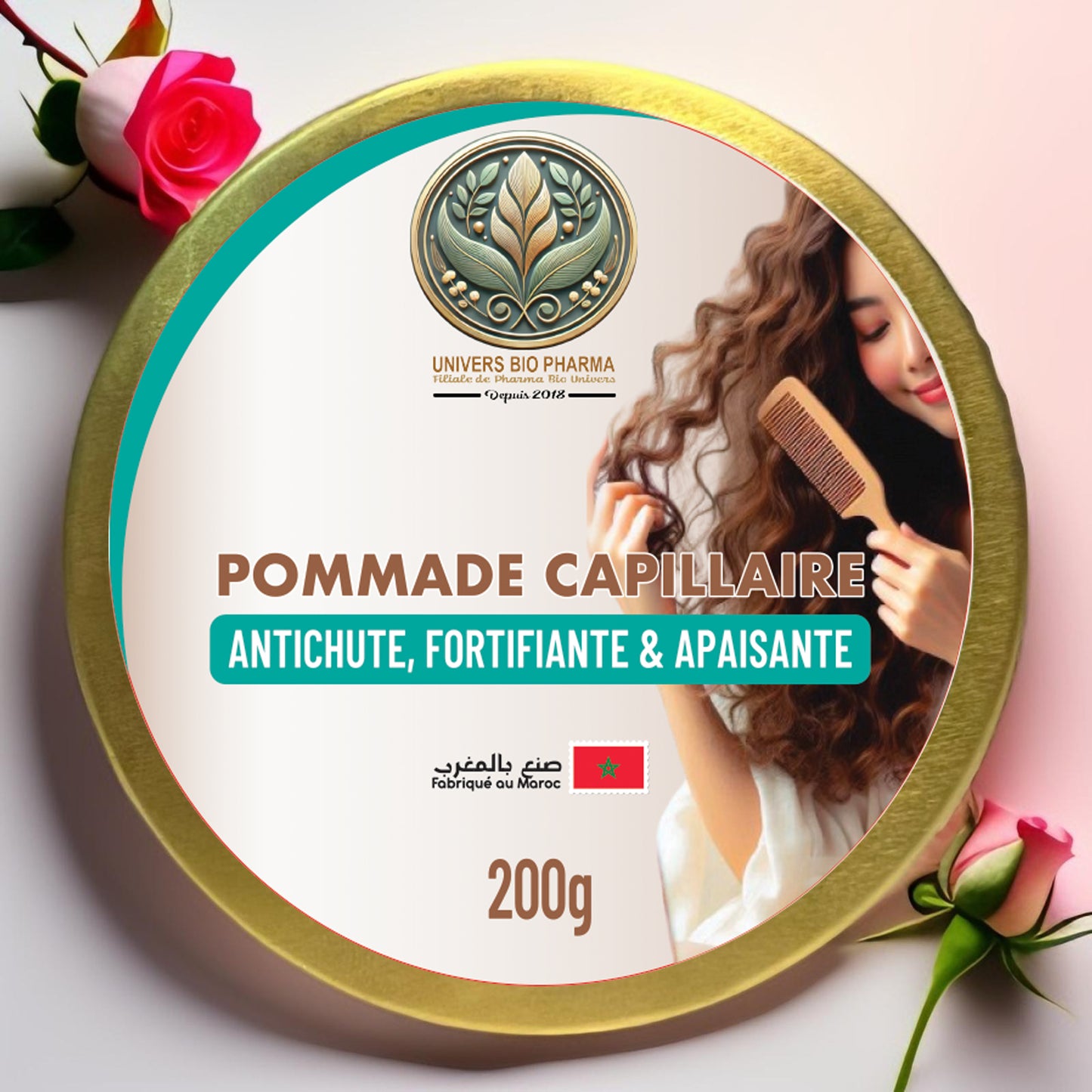 Pommade capillaire anti-chute 100 % naturelle – Soin fortifiant pour cheveux cassants
