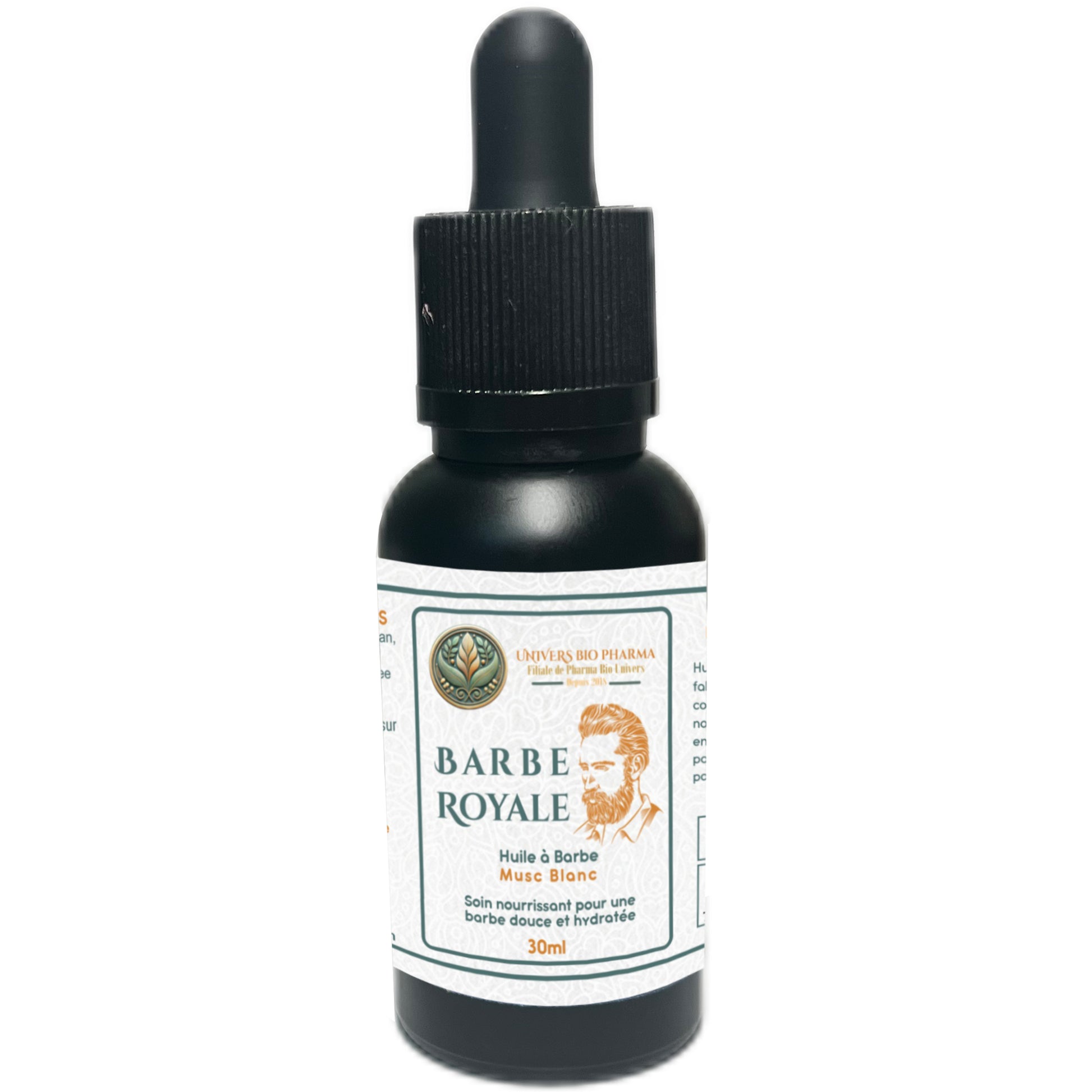 Barbe Royale - Huile à Barbe Nouvelle Formule Améliorée | زيت اللحية المغربي - ترطيب وتغذية بعمق مع عطر المسك الأبيض - Maroc Bio Pharma