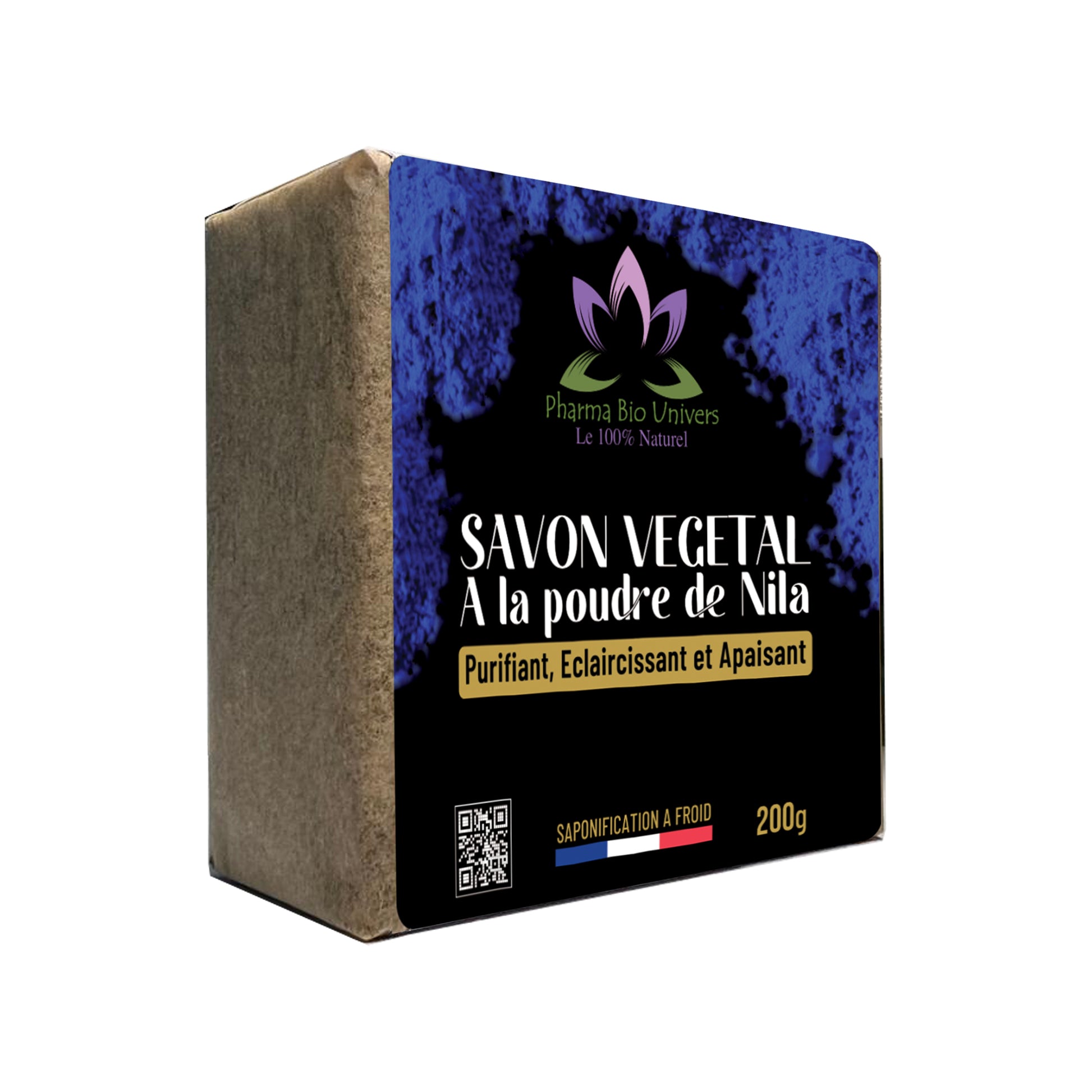 Savon Végétal à la Poudre de Nila Saponifié à Froid - Pureté Naturelle Fabriquée en France, en Seine - et - Marne - Maroc Bio Pharma