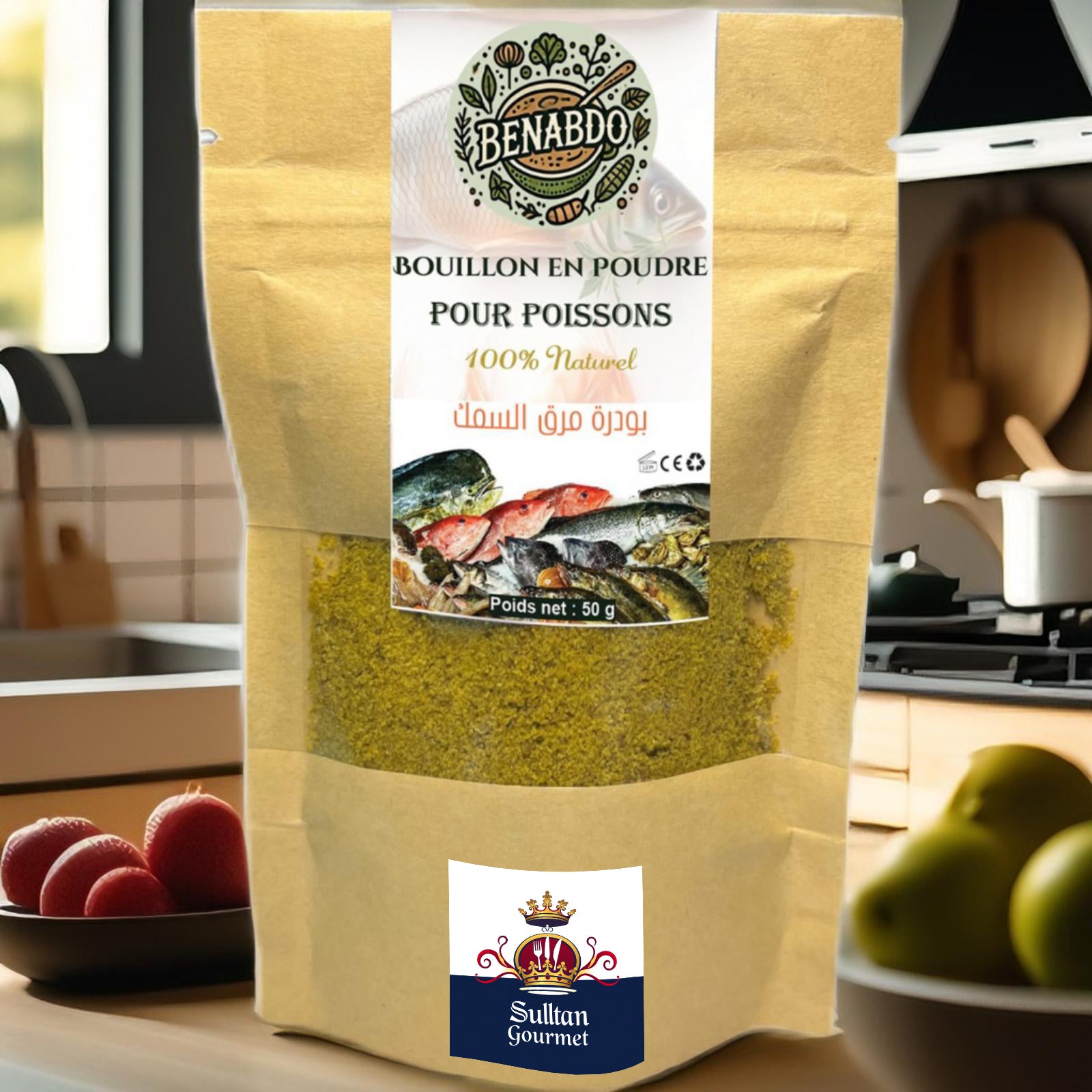 Bouillon en Poudre pour Poissons – Mélange d’épices et d’herbes naturelles pour sublimer les plats de poisson