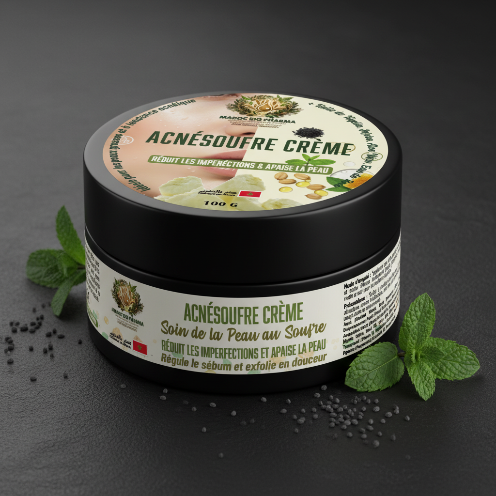 AcnéSoufre - Mockup pot noir 100g