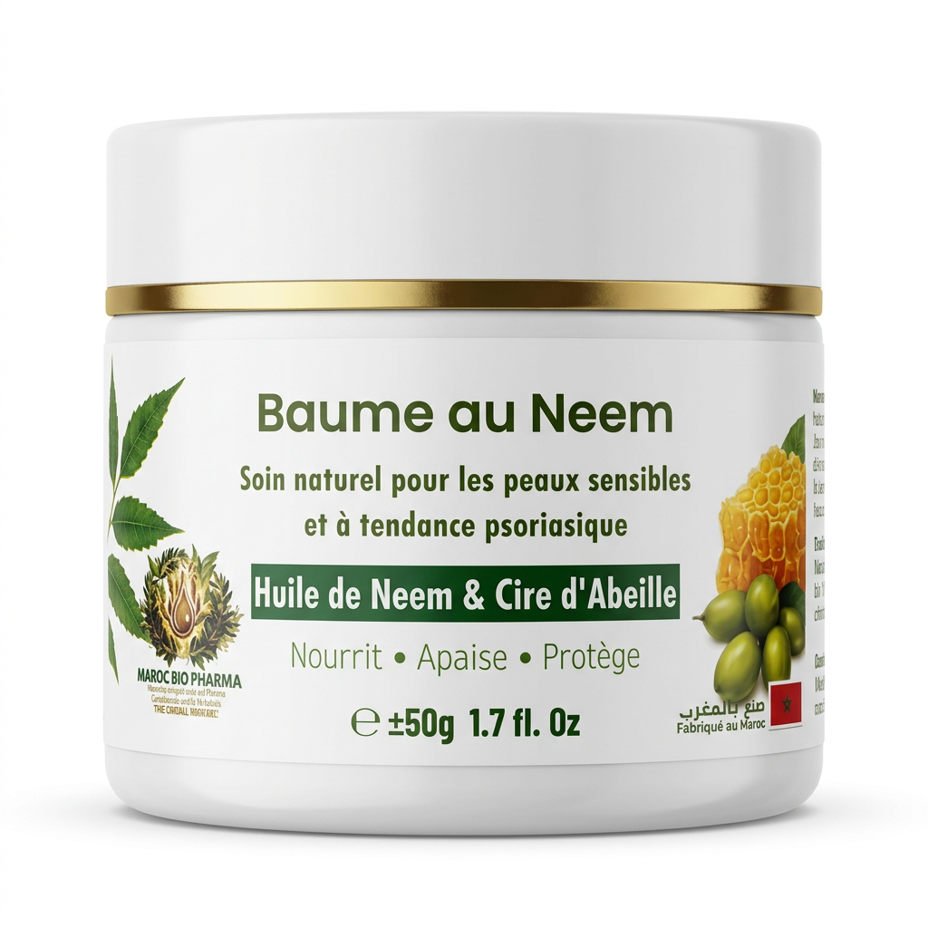 Baume au Neem sur fond blanc