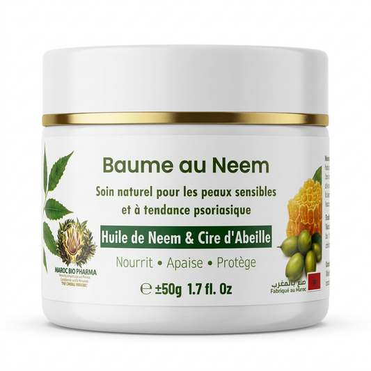 Baume au Neem sur fond blanc
