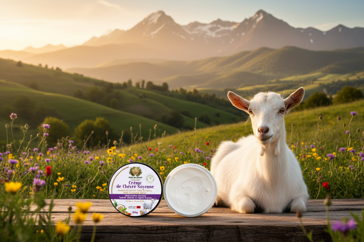 Crème lait de chèvre – paysage marocain