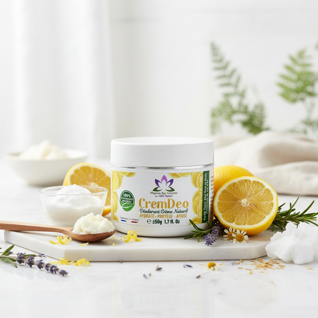 Déodorant crème CremDeo 50g de Pharma Bio Maroc, fraîcheur durable, soin quotidien. Citron