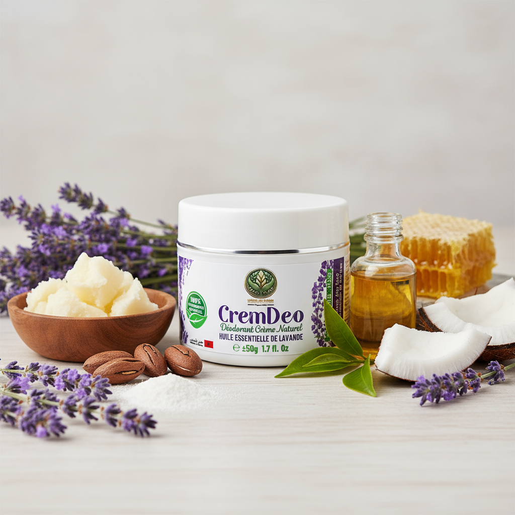 Déodorant crème CremDeo 50g de Pharma Bio Maroc, fraîcheur durable, soin quotidien.