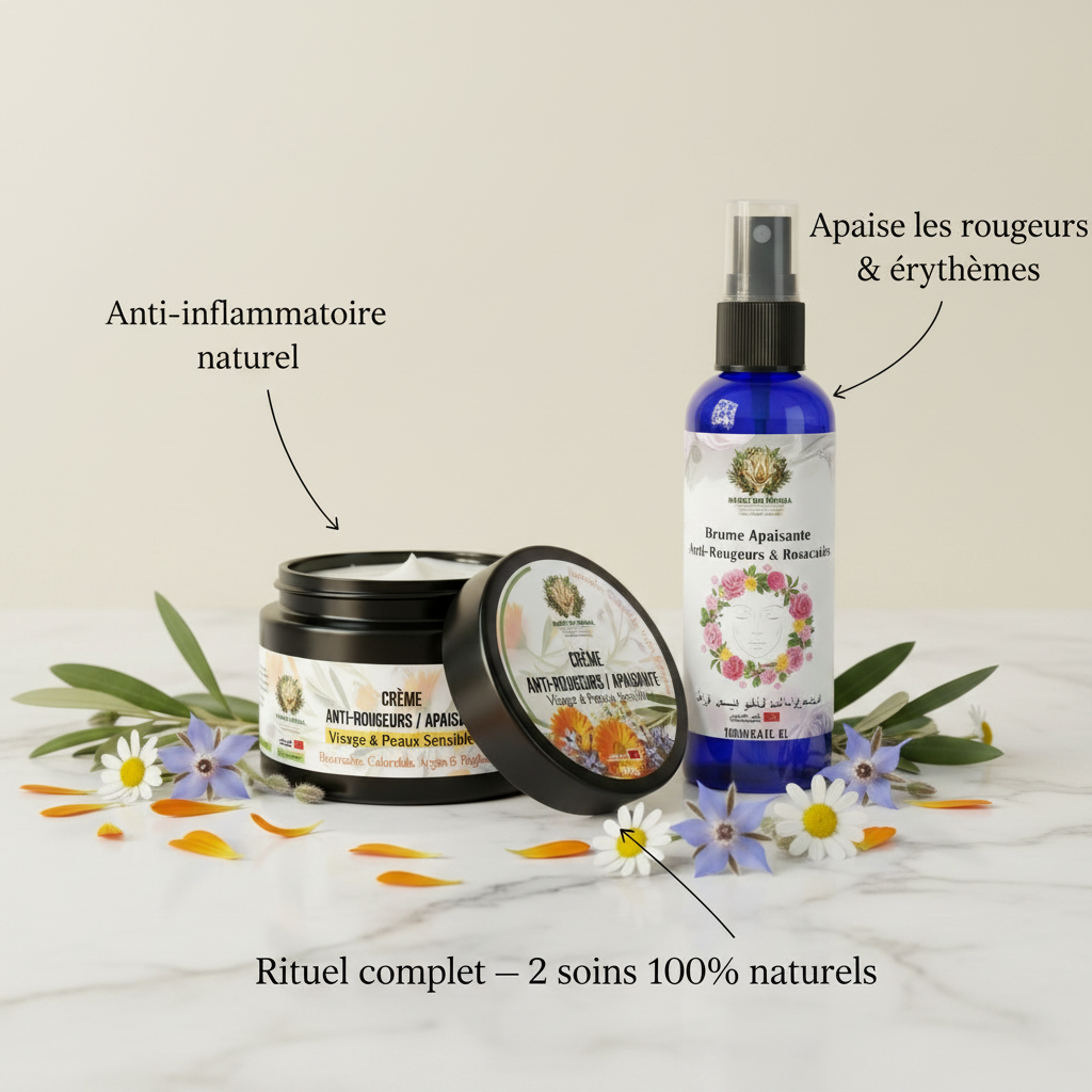 Duo Rituel Anti-Rosacée — infographie avec légendes