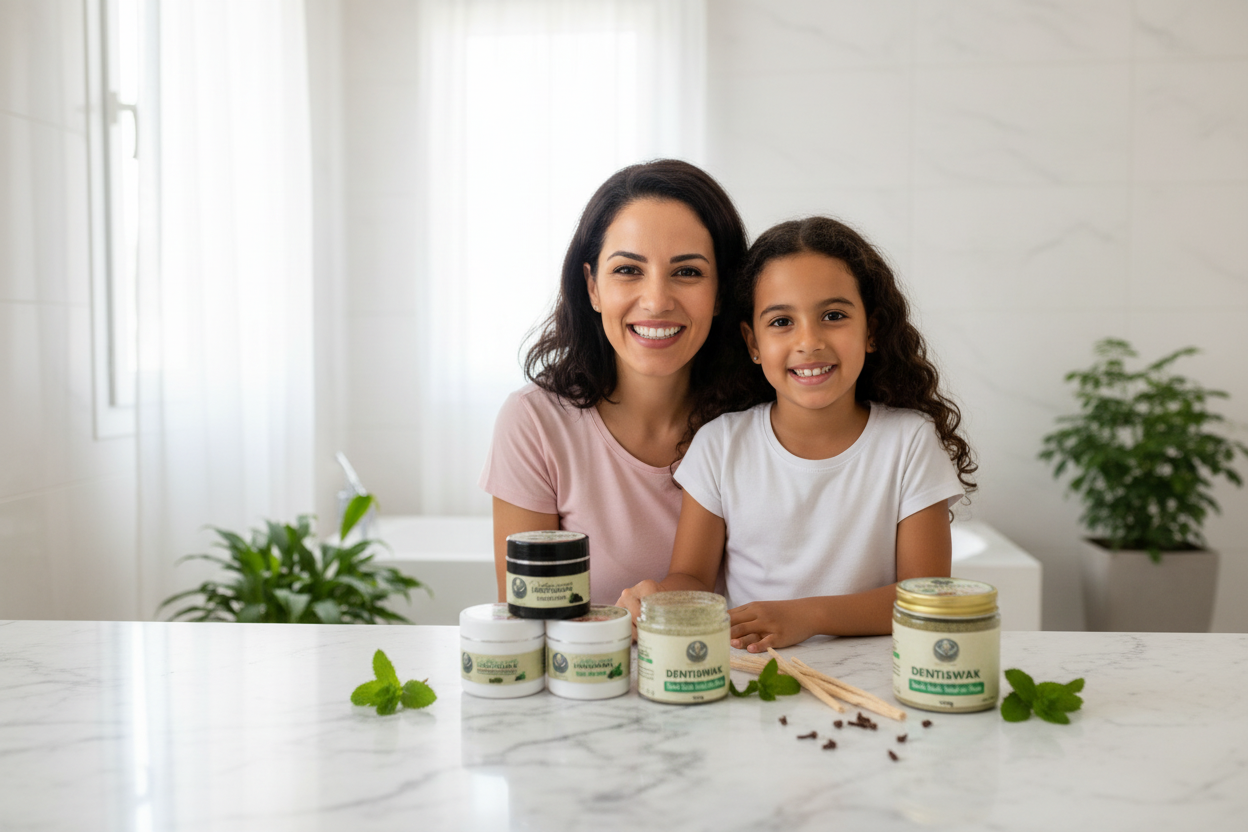 Famille heureuse avec DENTISWAK