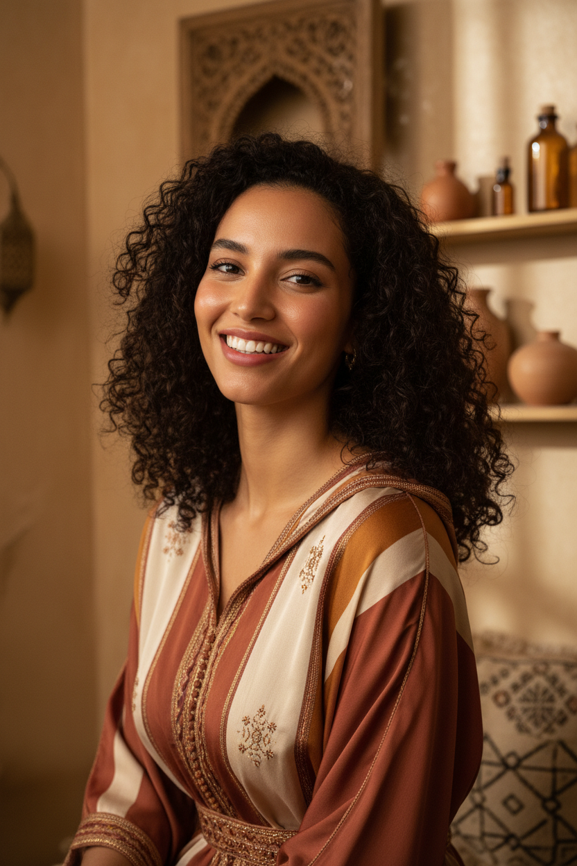 Femme marocaine peau hydratée
