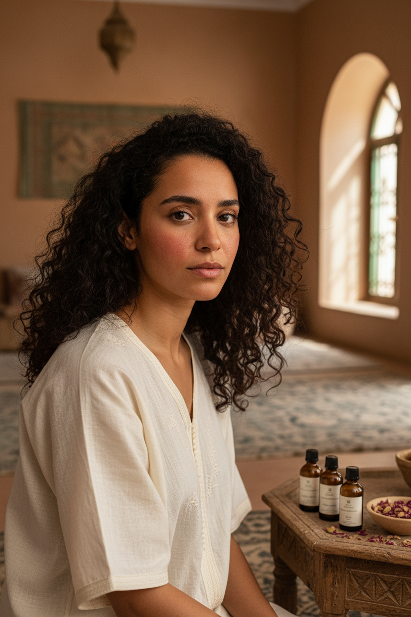 Femme marocaine peau sèche sensible