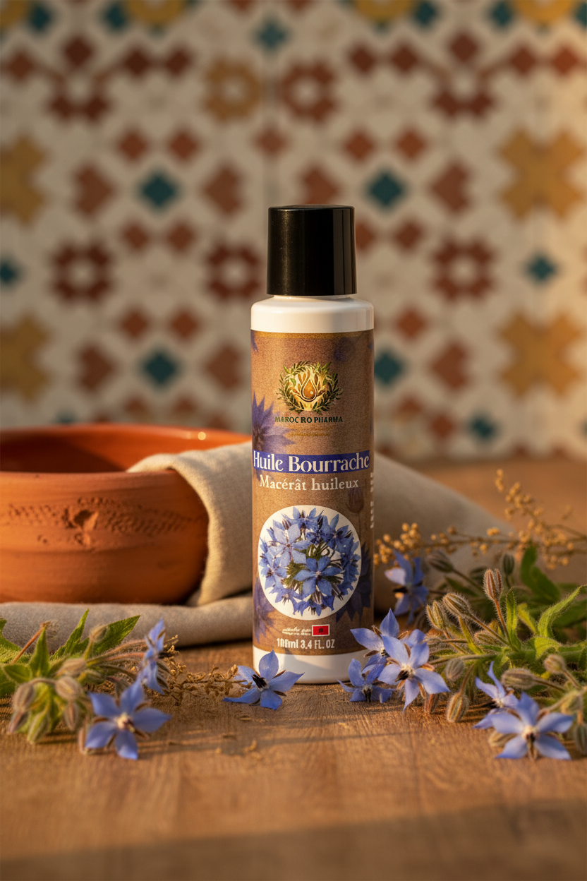 Flacon Huile Bourrache - Ambiance marocaine artisanale