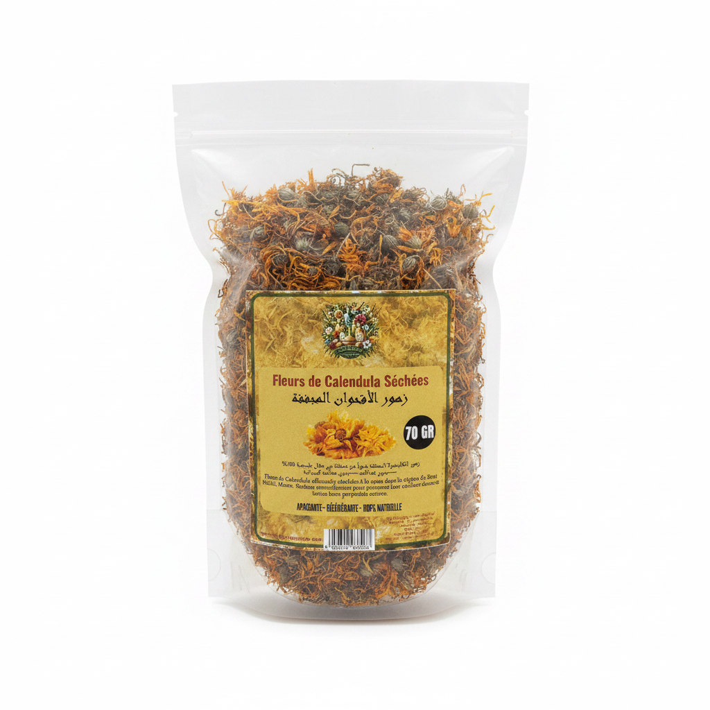 Fleurs de Calendula Séchées — fond blanc