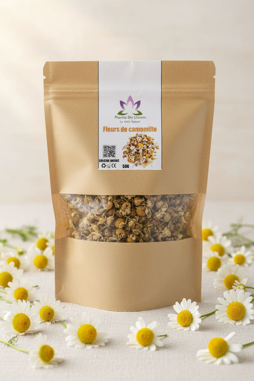 Fleurs de camomille avec fond floral