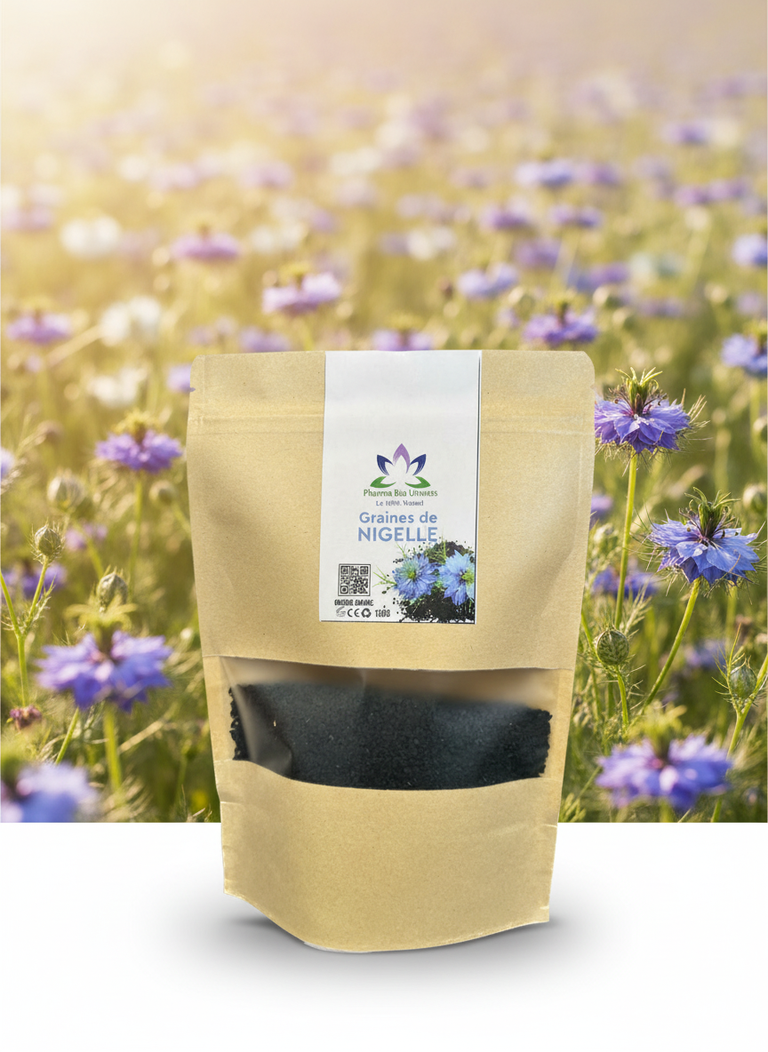 Graines de Nigelle avec fond naturel