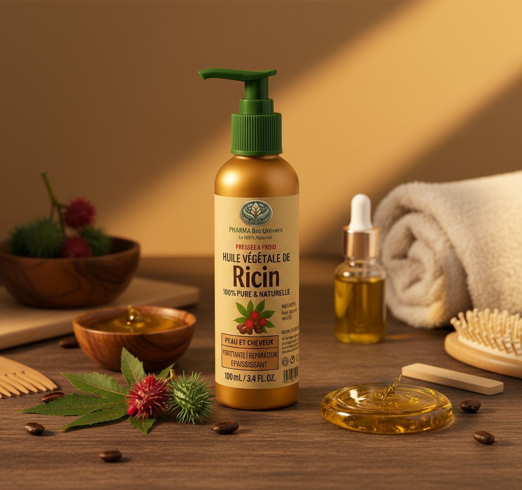 Huile de Ricin BIO - Photo produit professionnelle