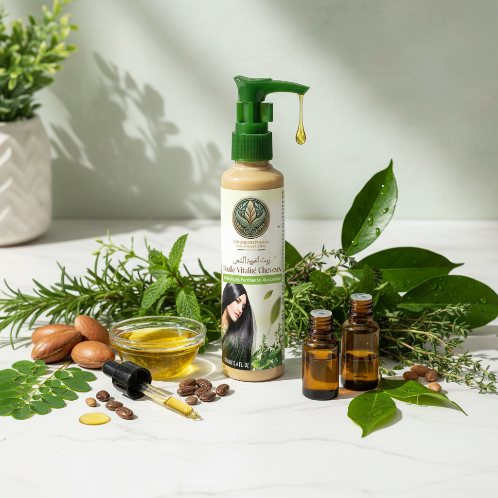 Huile Vitalité Cheveux زيت حيوية الشعر في سياق طبيعي