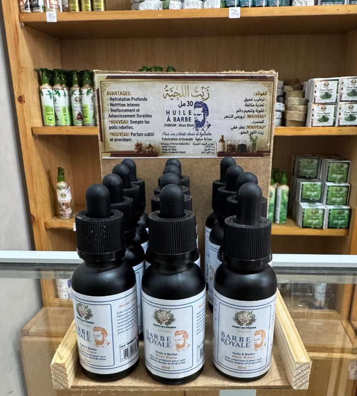 Présentoir Barbe Royale Huile à Barbe – Maroc Bio Pharma