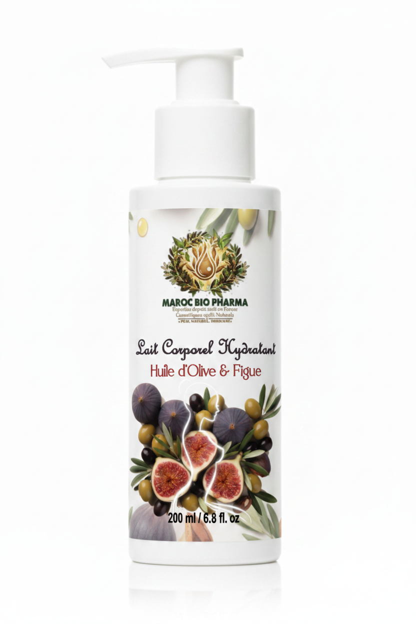 Mockup flacon Lait Corporel Olive & Figue