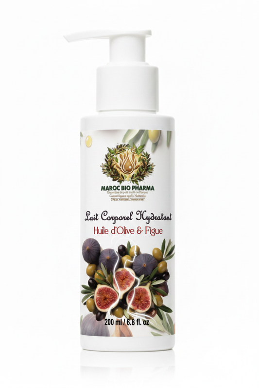 Mockup flacon Lait Corporel Olive & Figue
