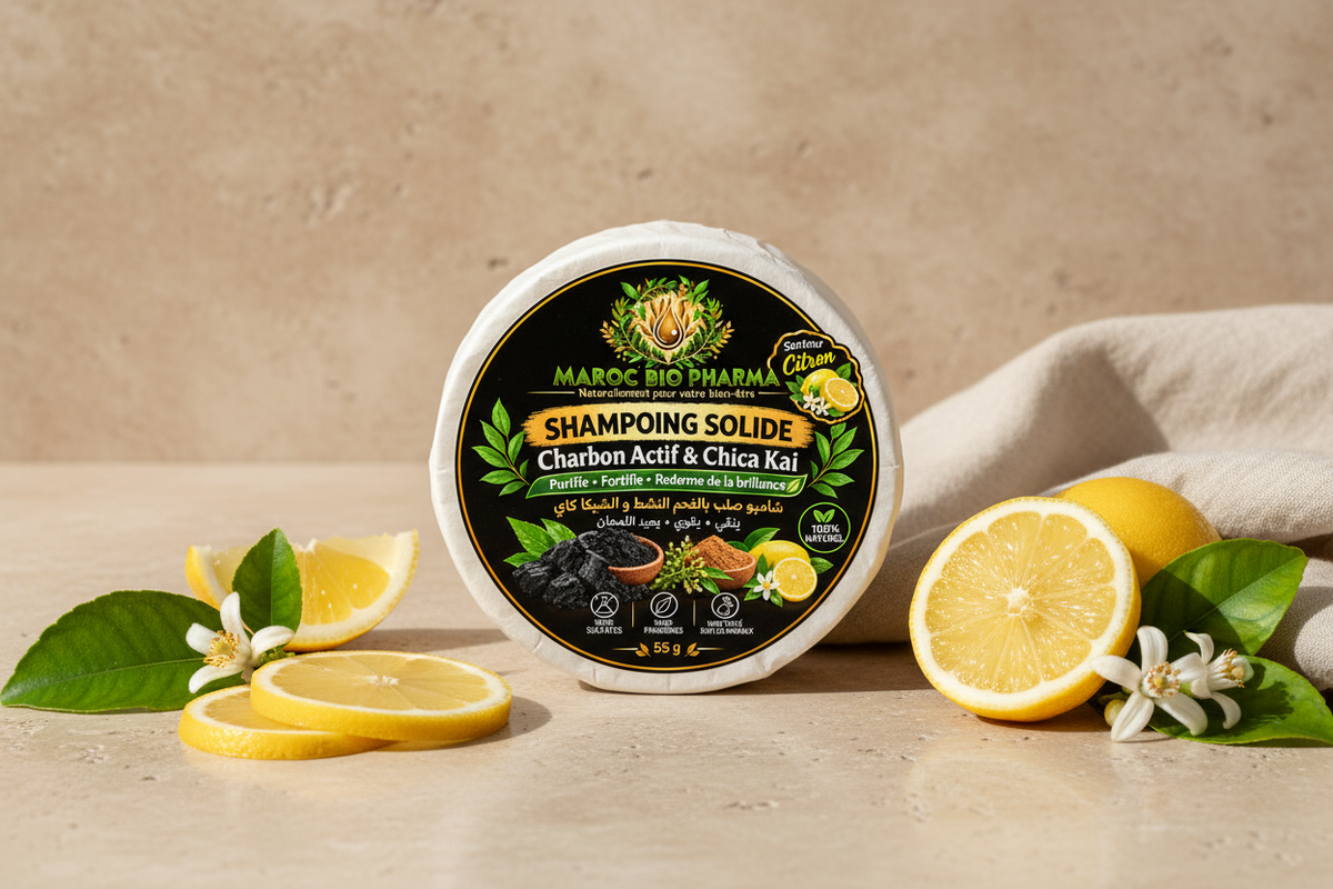 Photo lifestyle du shampoing solide Citron