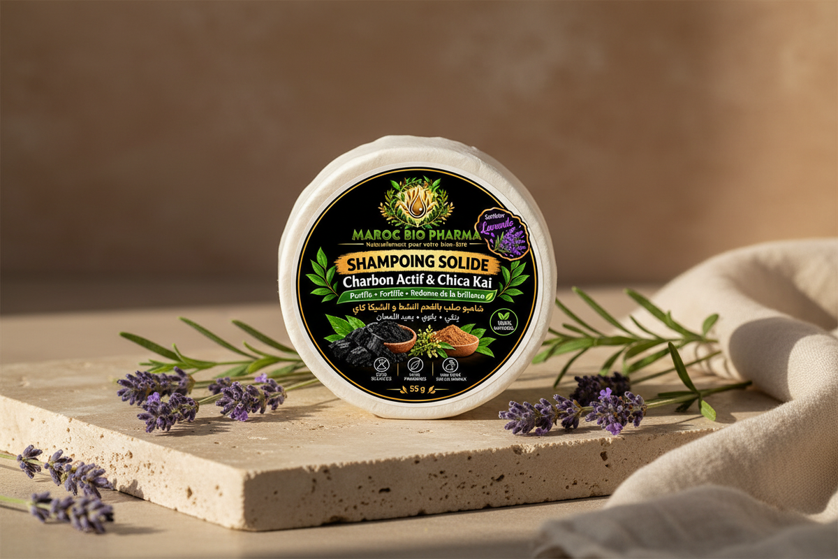 Photo lifestyle du shampoing solide Lavande