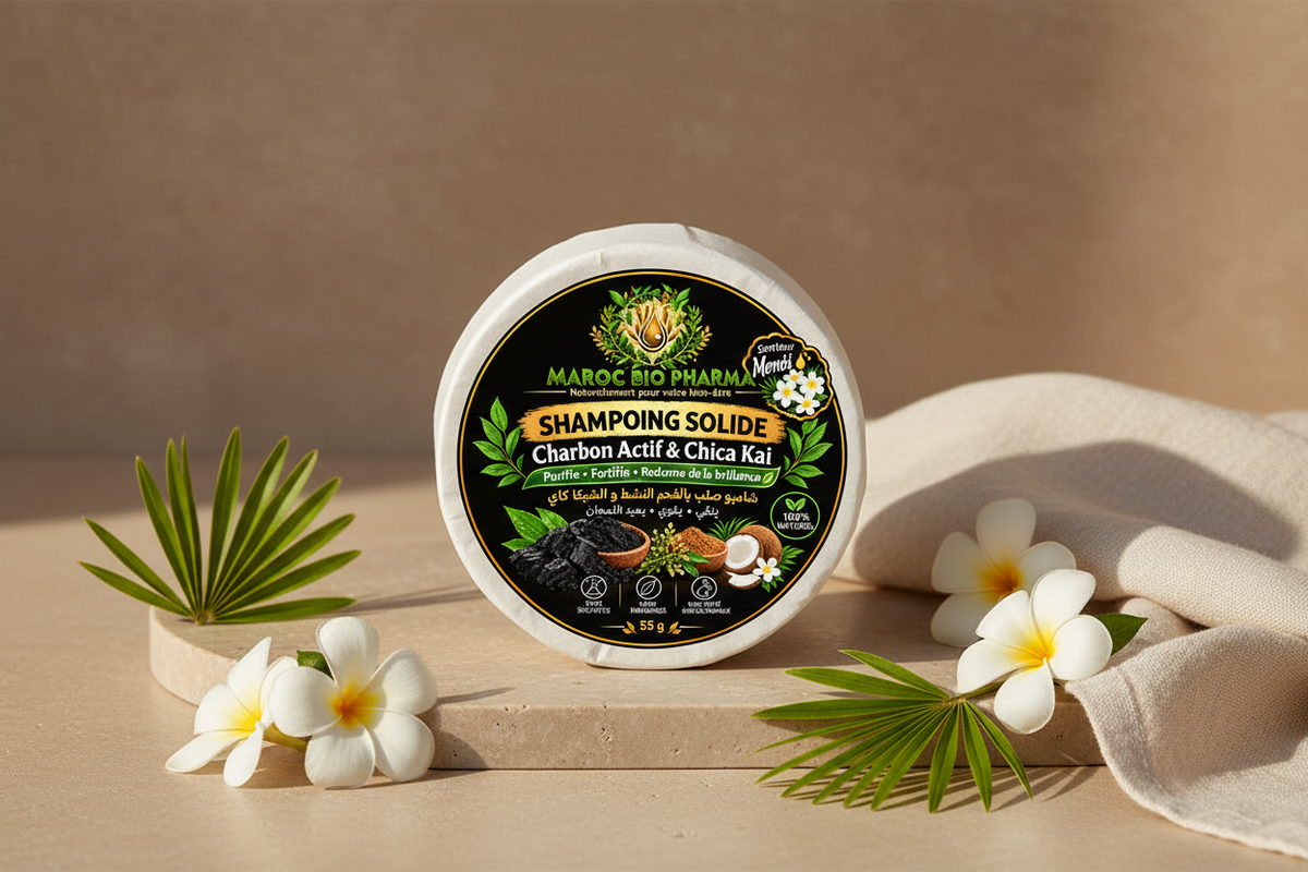 Photo lifestyle du shampoing solide senteur Monoi