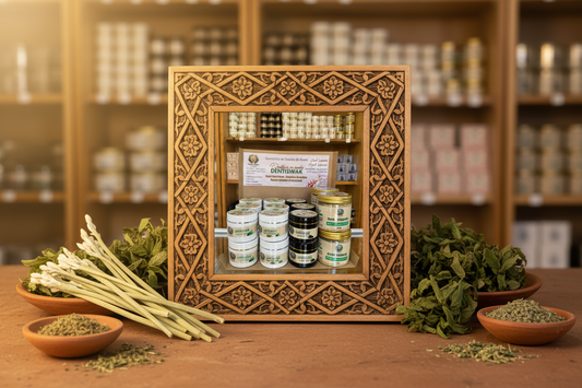 Présentoir Dentiswak dans cadre artisanal marocain