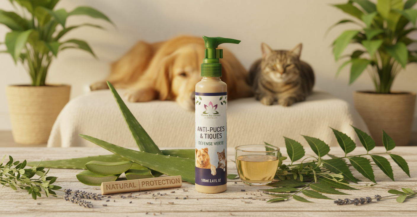 Répulsif Naturel Anti-Puces et Tiques - Photo produit professionnelle