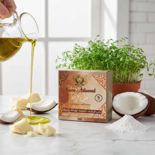 Savon au cresson avec étiquette - lifestyle