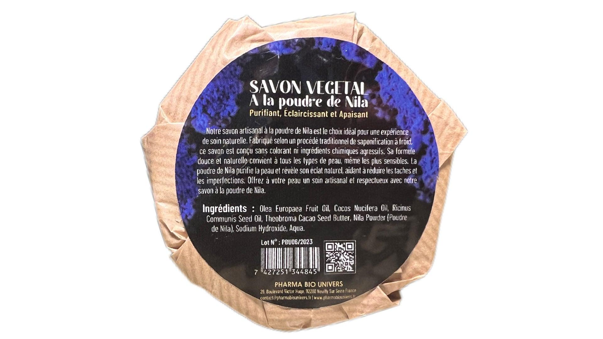 Savon Végétal à la Poudre de Nila - Saponifié à Froid, Fabrication Française 100gr - Maroc Bio Pharma
